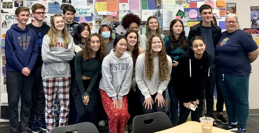 The fourth-period Civics Class that made this sock drive possible