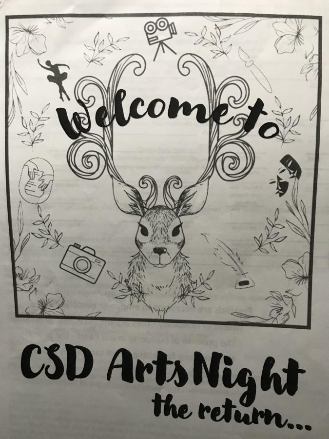 Winter Arts Night returns for the first time after Covid, featuring student artwork, displays, interactive activities, and an art sale.