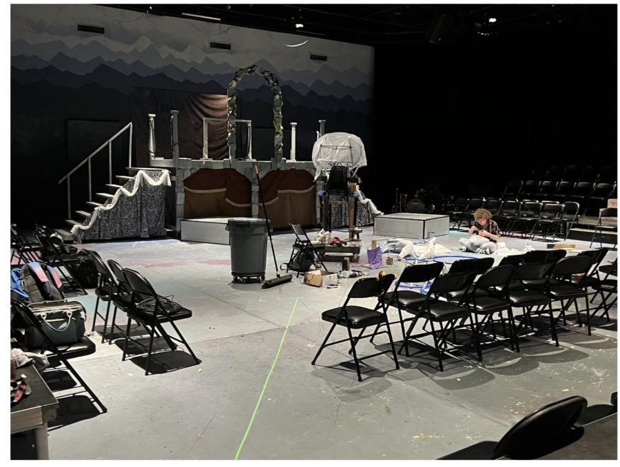 The black box is where many CSD students rehearse for musicals. At the time of this picture, the set is decorated for “Shrek the Musical.” If you look closely, a student is seen working on the set.

“It is a group effort to make a musical happen. Everyone has to play their part from the actors and the crew to the directors. It’s amazing how it all comes together in the end,” said sophomore Holt Grier (‘25) who plays Pinocchio in the production.
