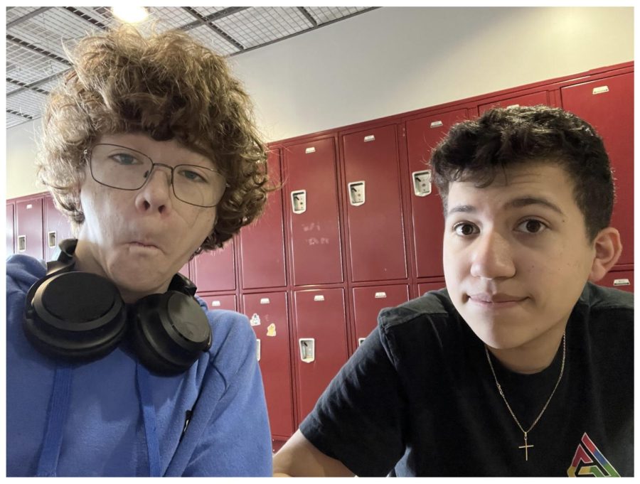 Holt Grier and Brandon Amaya, both sophomores, like to hang out by their lockers in the Science Wing. Every CSD high school student has a locker in the building. They are typically arranged by class or advisory.

“It’s a quiet place to work, almost like a little oasis in a busy building where there is lots always happening,” said Holt Grier (‘25).

“I like hanging out there because it is secluded and it’s got good Wi-Fi so I can use my phone,” said Brandon Amaya (‘25).
