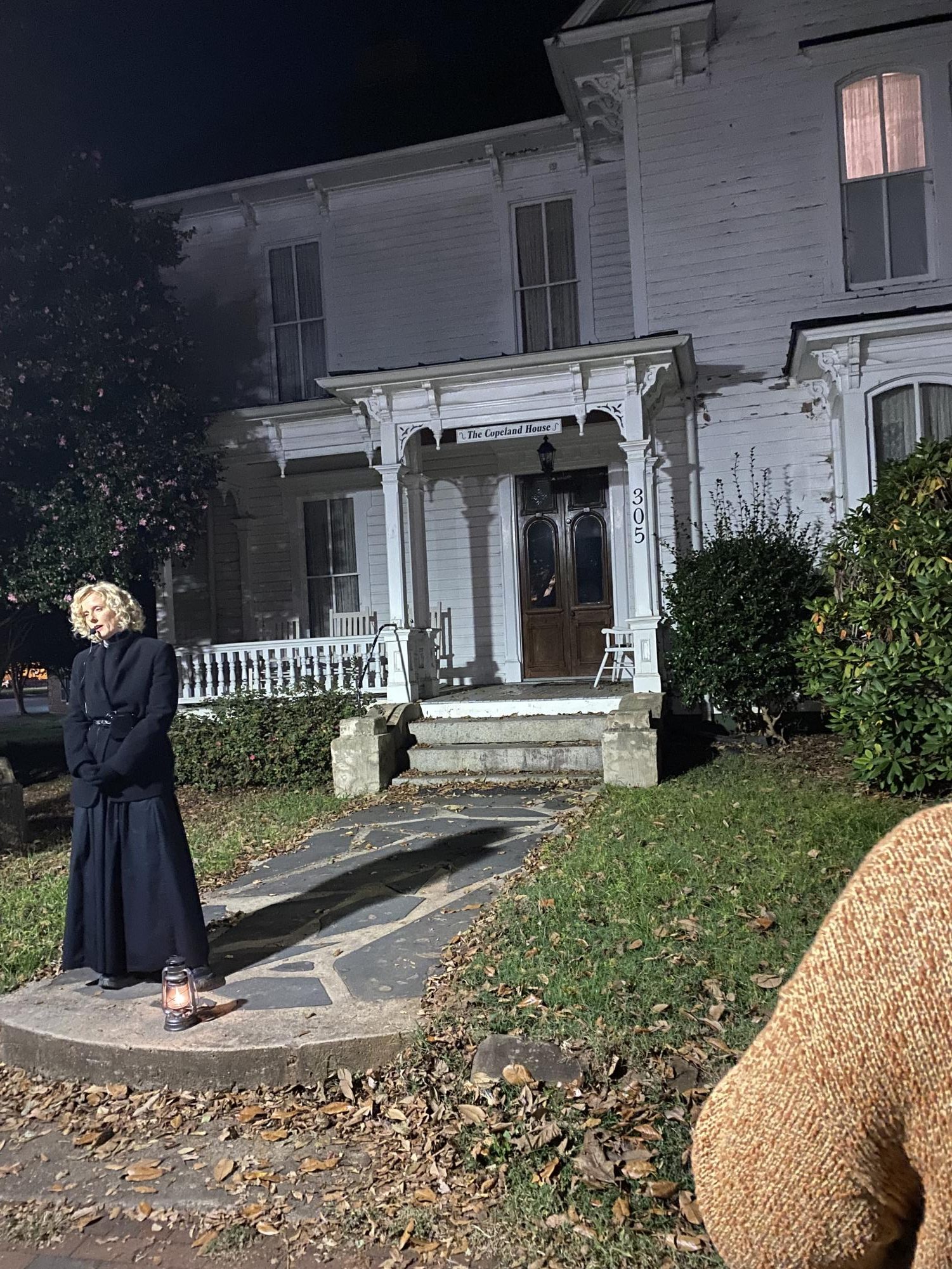 Tour guide, Megan Knorpp, stands in front of the Copeland House on Davidson’s historic (and spooky) North Main Street and shares Halloween and historic tales perfect for the season.