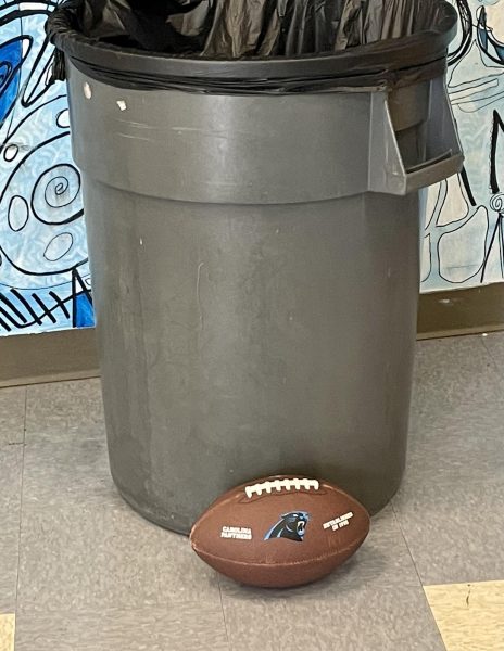 The Carolina Panthers are the worst team in the NFL. as the owner just fired another head coach. It shouldn’t be a surprise that a football and a trash can go hand-in-hand this season.