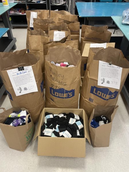 Socks are the number one requested item at homeless shelters and The Odd Sock’s goal is to help fill that need. For the second year in a row, CSD advisories collected socks and filled bags to donate.