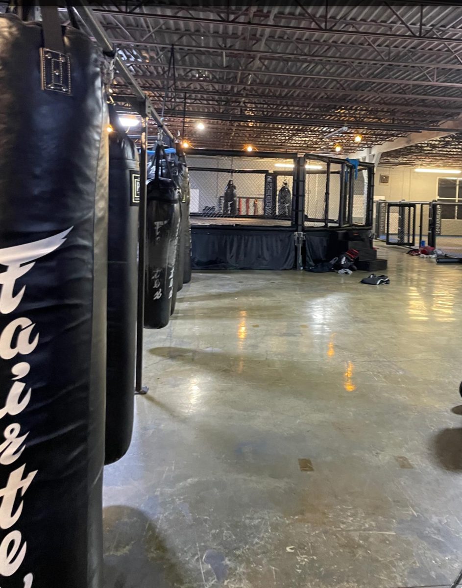 A gym like this, complete with heavy bags and a ring, served as an appropriate gathering spot for Mr. Yodice’s wrap up dinner.