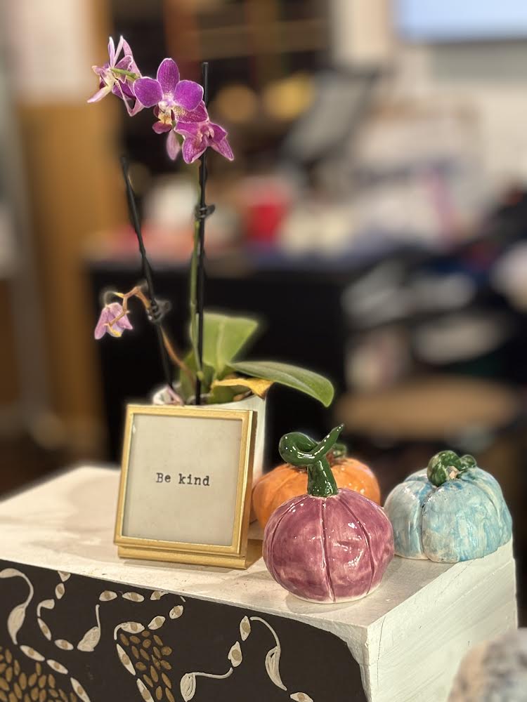 Three of the 150 ceramic pumpkins await delivery to their new neighborhood homes. Through making the pumpkins and learning to give them away with a positive attitude, CSD’s Visual Arts and Ceramics students learn the value of how giving, communicating and connecting can build a community.
