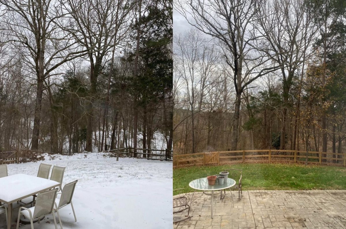 The last time Charlotte, NC, received measurable snowfall was roughly the four inches that covered the city in January 2022 (left). January 2024, by contrast, was windy and snowless (right). As temperatures are climbing year-round, CSD students and Charlotte residents are becoming skeptical about the next time they will see a winter with measurable amounts of snow.
