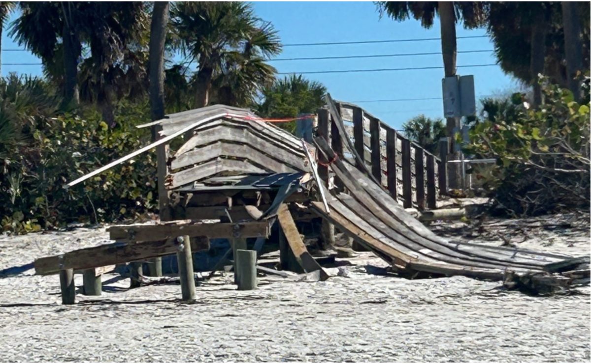 A severely damaged boardwalk in Clearwater, Florida, following a November 2024 hurricane serves as a reminder that the scars of climate change are lasting. Gen-Z can do something about it.
