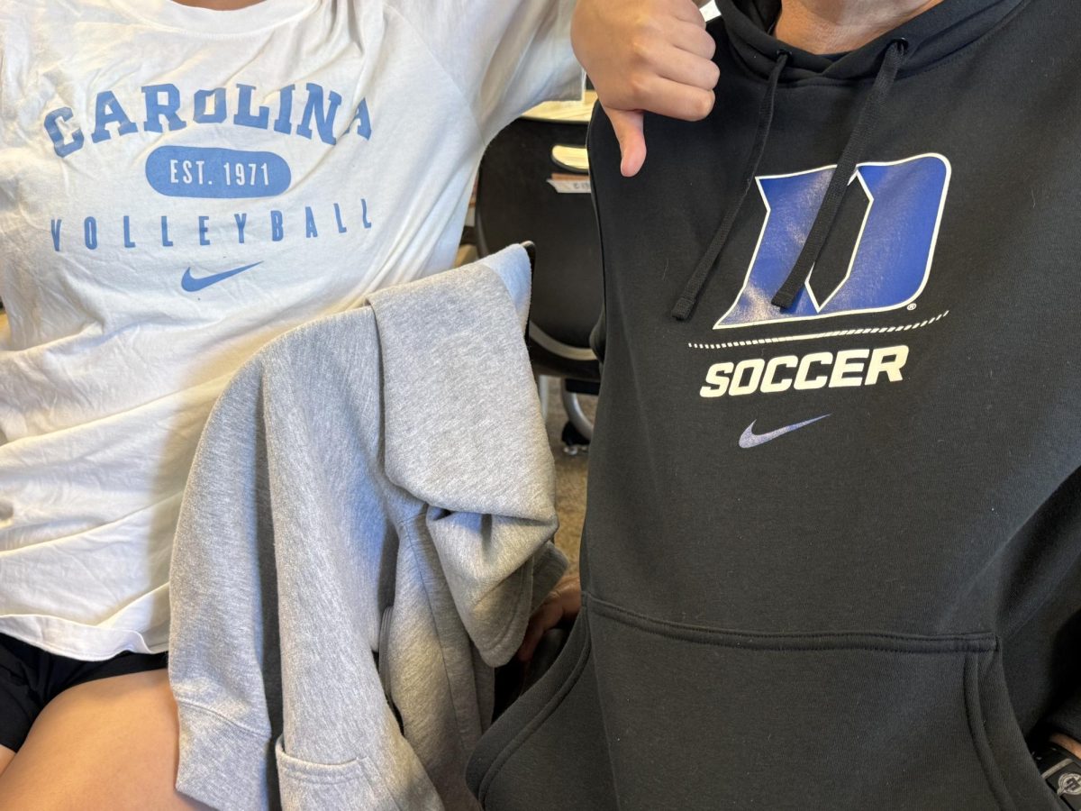 Sightings of Carolina and Duke gear are common at CSD. While basketball typifies the UNC vs. Duke rivalry, no sports are safe when it comes to showing a thumb up or a  thumb down. North Carolina sports, even at the college level are high level across the state.